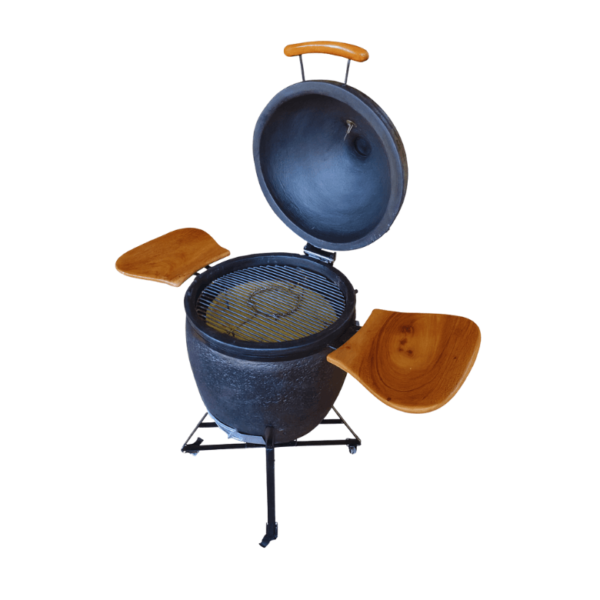 Asador cerámico kamado mediano de perfil